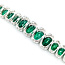 Bracelet Oval Link 2.50ctw Round Diamonds 22.94ctw Emerald Plat 9-12mm 7" 24.6g 225110103