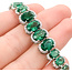 Bracelet Oval Link 2.50ctw Round Diamonds 22.94ctw Emerald Plat 9-12mm 7" 24.6g 225110103