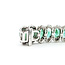 Bracelet Oval Link 2.50ctw Round Diamonds 22.94ctw Emerald Plat 9-12mm 7" 24.6g 225110103