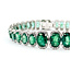 Bracelet Oval Link 2.50ctw Round Diamonds 22.94ctw Emerald Plat 9-12mm 7" 24.6g 225110103