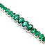 Bracelet Oval Link 2.50ctw Round Diamonds 22.94ctw Emerald Plat 9-12mm 7" 24.6g 225110103