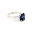Ring 3-Stone Engagement .30ctw Baguette Diamonds 2.98ctw Royal Blue Sapphire GIA 14kw 2.2mm Sz5 3.5g 225110124