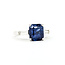 Ring 3-Stone Engagement .30ctw Baguette Diamonds 2.98ctw Royal Blue Sapphire GIA 14kw 2.2mm Sz5 3.5g 225110124