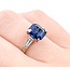 Ring 3-Stone Engagement .30ctw Baguette Diamonds 2.98ctw Royal Blue Sapphire GIA 14kw 2.2mm Sz5 3.5g 225110124
