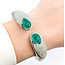 Bracelet Bangle Hinge 2.93ctw Round Diamonds 7.38ctw Colombian Emerald 14kw 14mm 7.25" 25.7g 225110098