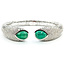Bracelet Bangle Hinge 2.93ctw Round Diamonds 7.38ctw Colombian Emerald 14kw 14mm 7.25" 25.7g 225110098