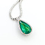 Necklace Tennis Necklace Drop 5.24ctw Round Diamonds 6.55ctw Emerald Plat & 18ky .9x.55" 17" 26.0g 225110117