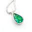 Necklace Tennis Necklace Drop 5.24ctw Round Diamonds 6.55ctw Emerald Plat & 18ky .9x.55" 17" 26.0g 225110117