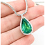 Necklace Tennis Necklace Drop 5.24ctw Round Diamonds 6.55ctw Emerald Plat & 18ky .9x.55" 17" 26.0g 225110117