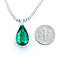 Necklace Tennis Necklace Drop 5.24ctw Round Diamonds 6.55ctw Emerald Plat & 18ky .9x.55" 17" 26.0g 225110117