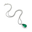 Necklace Tennis Necklace Drop 5.24ctw Round Diamonds 6.55ctw Emerald Plat & 18ky .9x.55" 17" 26.0g 225110117