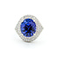 Ring Cocktail 1.50ctw Round Diamonds 8.74ctw Bluish Violet Tanzanite GIA Plat 20mm Sz6.5 12.8g 225110120