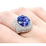 Ring Cocktail 1.50ctw Round Diamonds 8.74ctw Bluish Violet Tanzanite GIA Plat 20mm Sz6.5 12.8g 225110120