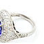 Ring Cocktail 1.50ctw Round Diamonds 8.74ctw Bluish Violet Tanzanite GIA Plat 20mm Sz6.5 12.8g 225110120