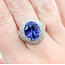 Ring Cocktail 1.50ctw Round Diamonds 8.74ctw Bluish Violet Tanzanite GIA Plat 20mm Sz6.5 12.8g 225110120