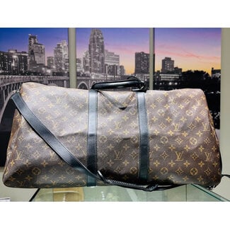 Duffle Louis Vuitton Keepall Bandouliere 55 Monogram Macassar 125115060