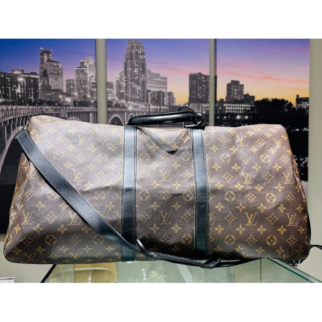Duffle Louis Vuitton Keepall Bandouliere 55 Monogram Macassar 125115060