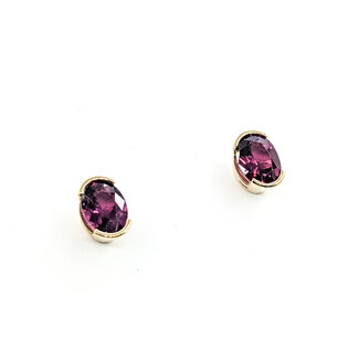 Earrings 4.38ctw Grape Garnet 14ky 5.5mm 125100079
