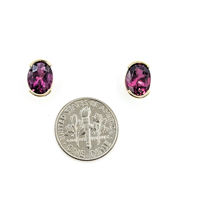 Earrings 4.38ctw Grape Garnet 14ky 5.5mm 125100079