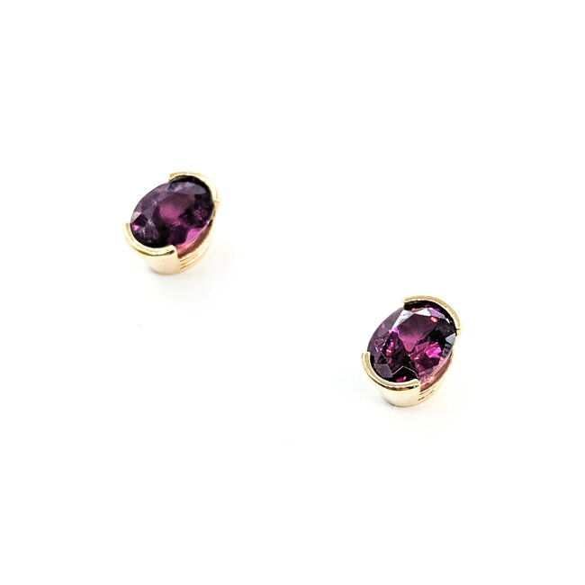 Earrings 4.38ctw Grape Garnet 14ky 5.5mm 125100079