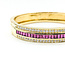 Bracelet Bangle La Triomphe 3.2ctw Round Diamonds 5ctw Red Ruby 18ky 11.3mm 7.5" 45.14g 225100097