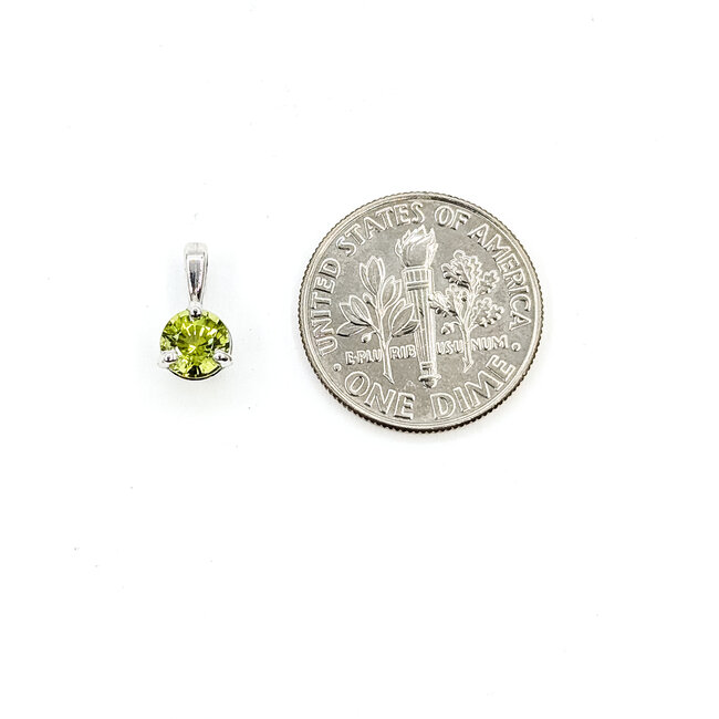 Pendant .57ct Peridot 14kw 5.5mm 125100073