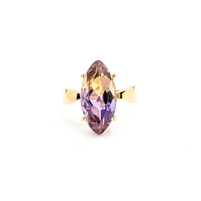 Ring Solitaire 5ct Ametrine 14ky 18.3mm Sz8 5g 125110008