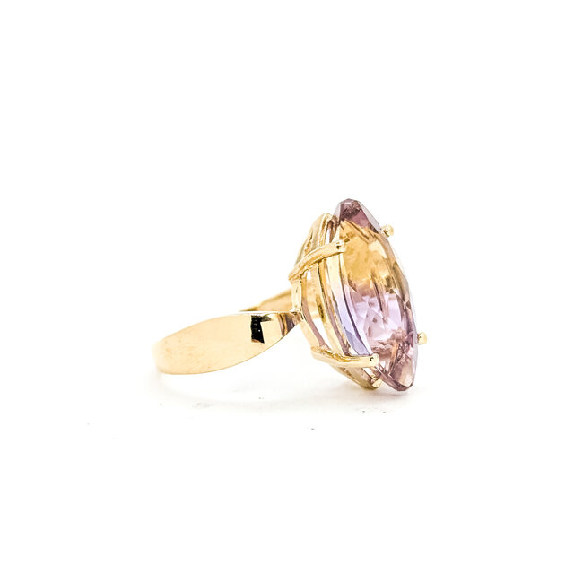 Ring Solitaire 5ct Ametrine 14ky 18.3mm Sz8 5g 125110008