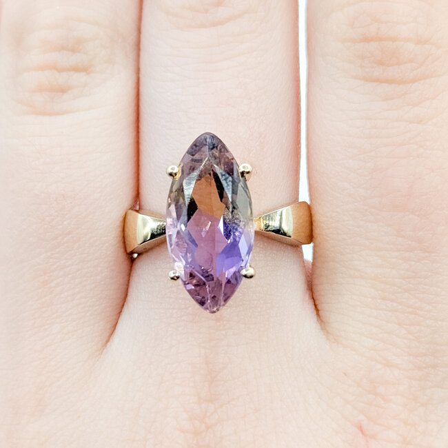 Ring Solitaire 5ct Ametrine 14ky 18.3mm Sz8 5g 125110008