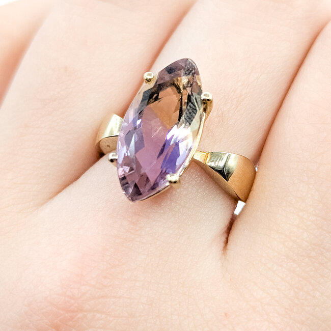 Ring Solitaire 5ct Ametrine 14ky 18.3mm Sz8 5g 125110008
