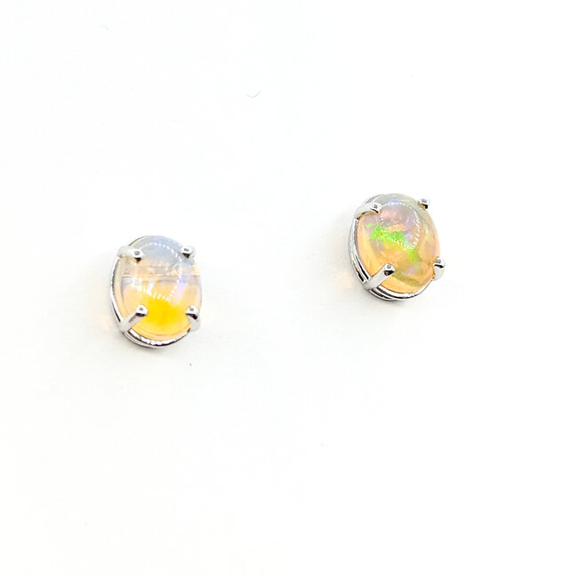 Earrings 4.37ctw Cabochon Opal 14kw 12x10mm 125100065