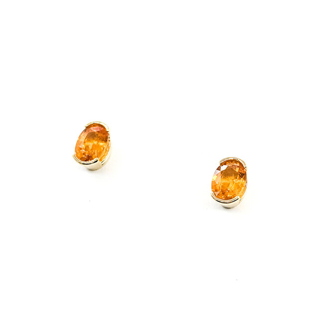 Earrings 3.56ctw Spessartite Orange Garnet GIA: 5232879563 14ky 9x7mm 125100084