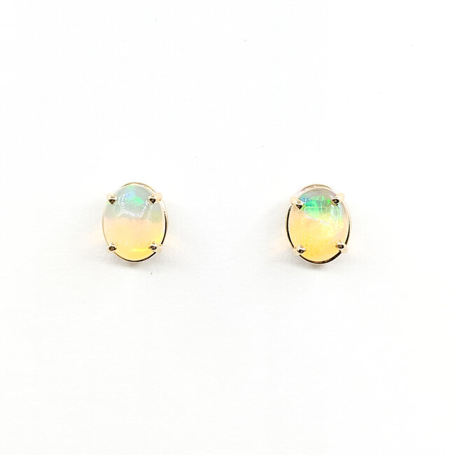 Earrings 4.39ctw Cabochon Opal 14ky 12x10mm 125100064