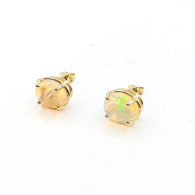 Earrings 4.39ctw Cabochon Opal 14ky 12x10mm 125100064