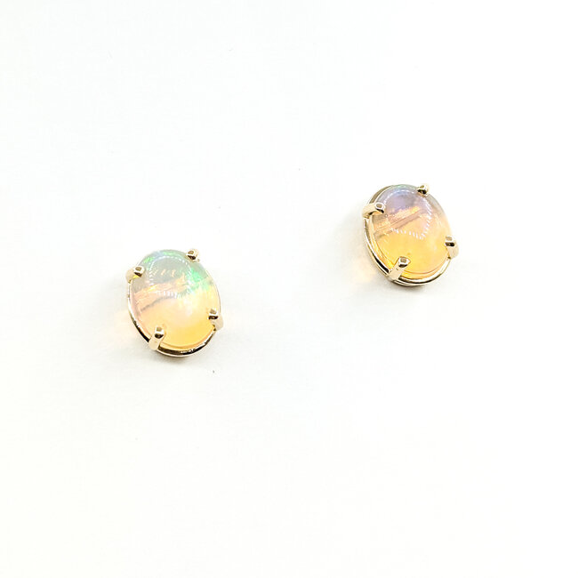 Earrings 4.39ctw Cabochon Opal 14ky 12x10mm 125100064