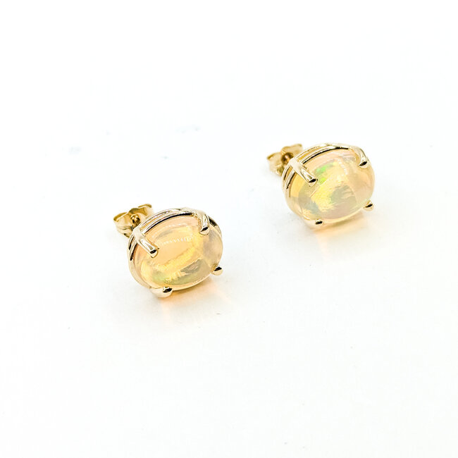 Earrings 4.39ctw Cabochon Opal 14ky 12x10mm 125100064