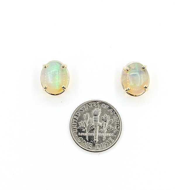 Earrings 4.39ctw Cabochon Opal 14ky 12x10mm 125100064