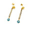 Earrings Bar Dangle 2mm Seed Pearls 2mm Seed Turquoise 14ky 1.35x.2" 2.25g 225110082