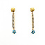 Earrings Bar Dangle 2mm Seed Pearls 2mm Seed Turquoise 14ky 1.35x.2" 2.25g 225110082