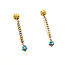 Earrings Bar Dangle 2mm Seed Pearls 2mm Seed Turquoise 14ky 1.35x.2" 2.25g 225110082