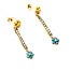 Earrings Bar Dangle 2mm Seed Pearls 2mm Seed Turquoise 14ky 1.35x.2" 2.25g 225110082