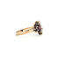 Ring Bypass 1.2ctw Mozambique Garnet 2mm White Seed Pearls 10ky 11mm Sz6 2.12g 225110093