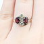Ring Bypass 1.2ctw Mozambique Garnet 2mm White Seed Pearls 10ky 11mm Sz6 2.12g 225110093