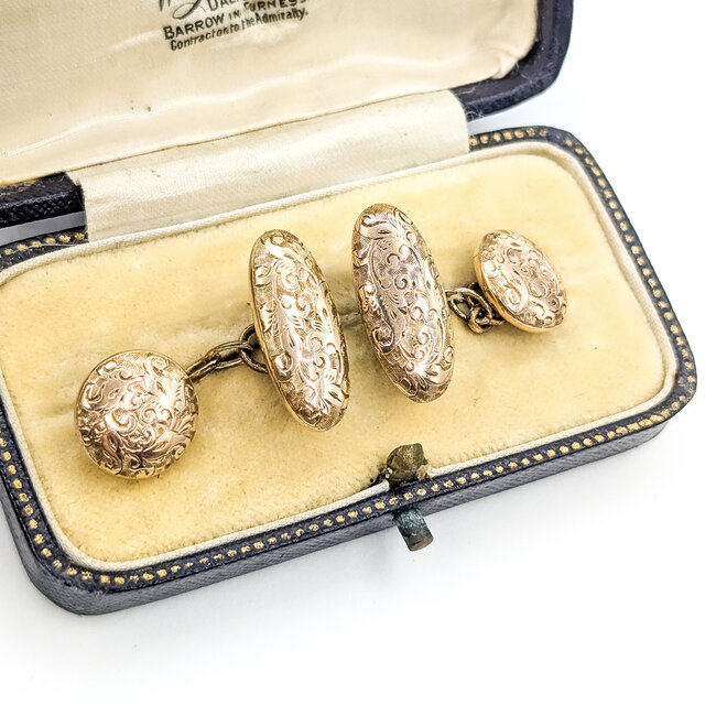 Cufflinks Ornate With Box 10ky 9mm 1.5" 5.59g 225112001