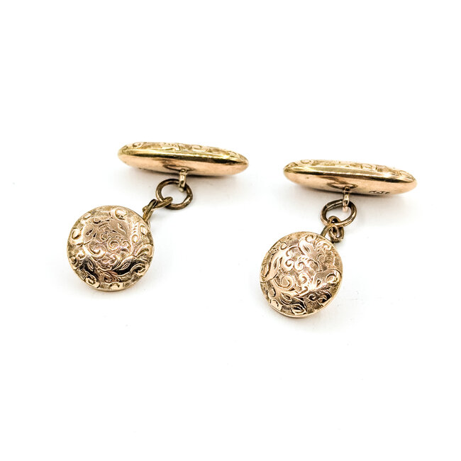 Cufflinks Ornate With Box 10ky 9mm 1.5" 5.59g 225112001