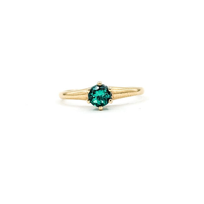 Ring Solitare .40ct Vivid Green Emerald 14ky 1.8mm Sz6 2.01g 225110091