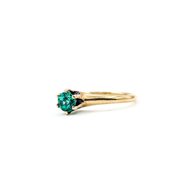 Ring Solitare .40ct Vivid Green Emerald 14ky 1.8mm Sz6 2.01g 225110091