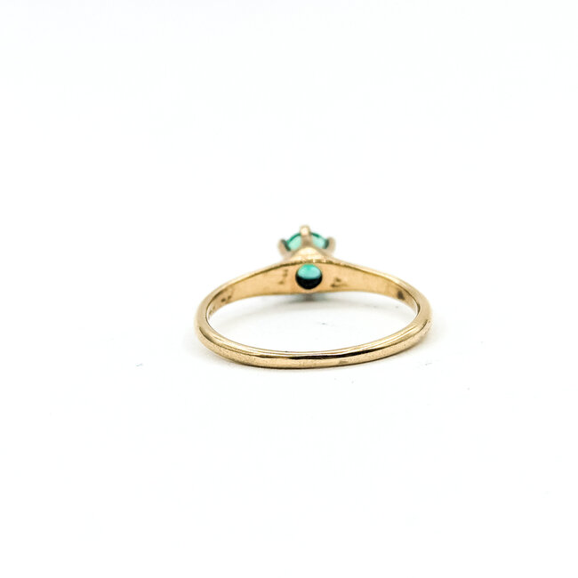 Ring Solitare .40ct Vivid Green Emerald 14ky 1.8mm Sz6 2.01g 225110091