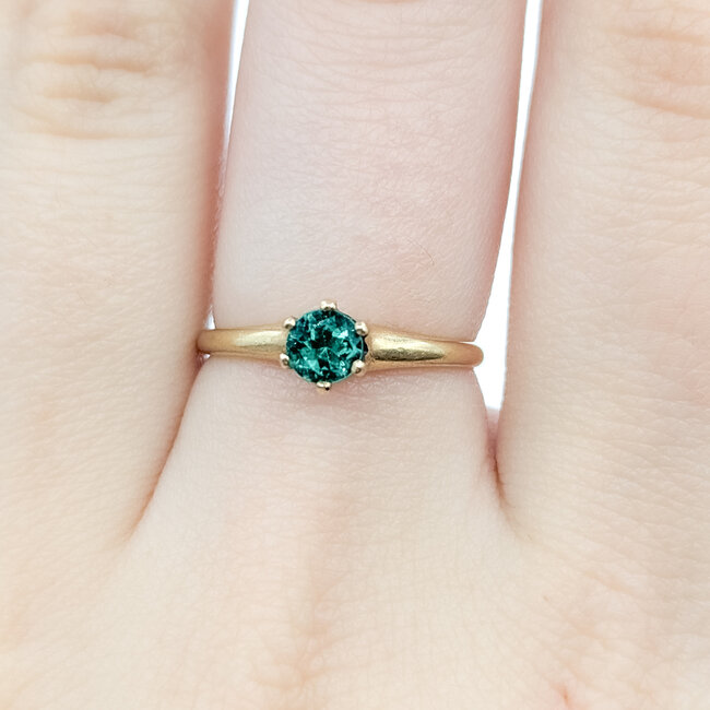 Ring Solitare .40ct Vivid Green Emerald 14ky 1.8mm Sz6 2.01g 225110091