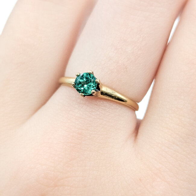 Ring Solitare .40ct Vivid Green Emerald 14ky 1.8mm Sz6 2.01g 225110091